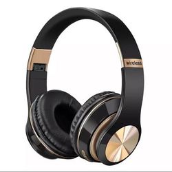 Foldable Bluetooth 5.0 Gaming Headphones, Wireless Music Earphones, Wired Headset For Phone Gamer Use black