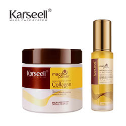 Karseell Collagen Hair Repair Mask & Argan Oil Serum Set Deep Nourishment For Damaged Hair 2 Pcs