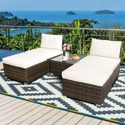 5 Pieces Wicker Lounge Chair Set With Washable Zippered Cushions, Outdoor Rattan Patio Furniture Sofa & Ottoman Set 5 Pieces Wicker Lounge Chair Set With Washable Zippered Cushions, Outdoor Rattan Patio Furniture Sofa & Ottoman Set