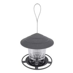 Automatic Hanging Bird Feeder With Multi Hole Dispenser For Outdoor Use black