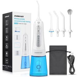 Cordless Oral Irrigator Water Flosser, Teeth Whitening & Waterproof Dental Flosser, Portable Water Jet Cleaner For Teeth white Blue