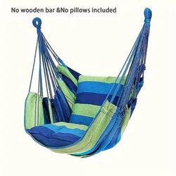 Handwoven Hanging Hammock Chair For Indoor & Outdoor Relaxation blue green