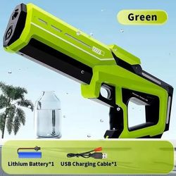 Automatic Electric Water Gun With Self Filling For Outdoor Play green without Battery