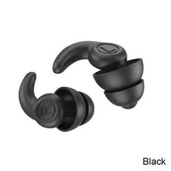 Reusable Silicone Noise Reducing Earplugs For Sleeping Swimming And Sound Protection matte Black