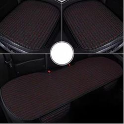 Coprisedile universale in lino da 3 pezzi, traspirante, in tessuto di lino, per sedili anteriori e posteriori, protezione per interni auto, accessori per auto da uomo