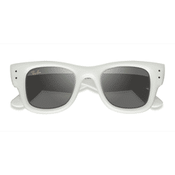 Unisex s square Polished White Plastic Prescription sunglasses - Eyebuydirect s Ray-Ban RB4940 Wayfarer Puffer