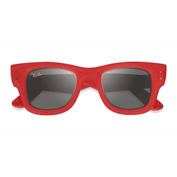 Female s square Polished Red Plastic Prescription sunglasses - Eyebuydirect s Ray-Ban RB4940 Wayfarer Puffer