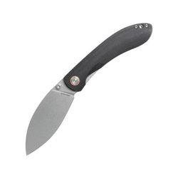 Vosteed Nightshade Folding Knife 4.25in Closed 3.25in Stonewash Nitro V Steel Blade Black Canvas Micarta Handle Thumb Stud NSTS32NWMK