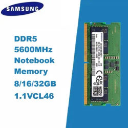 SAMSUNG Ram Memory DDR5 SODIMM RAM 8GB 16GB 32GB Notebook Dual Channel Memoria 4800MHz 5600MHz 1.1V 260pin for Laptop CL40 CL46