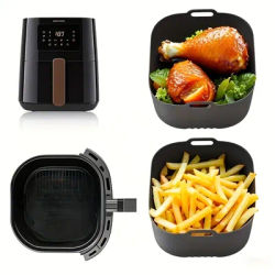 Plateau de cuisson carré en Silicone pour friteuse à Air, 2 pièces, Compatible avec Philips HD9252 HD9200 HD9255, Mini moule à gâteau, poêle à pain