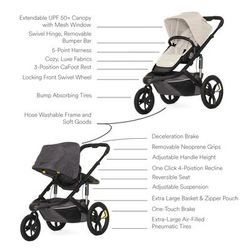 Veer Switch&Jog Luxe Stroller Bundle with Neoprene Kit - Natural