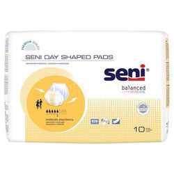Seni Shaped Day Pads Incontinence Liner 25 Inch Length Moderate Absorbency Super Absorbent Core One Size Fits Most (1223799_CS)