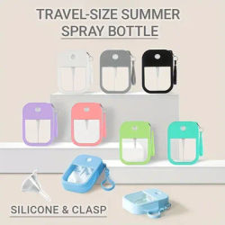 8Pcs Portable Perfume Card Spray Bottle 1.3oz Refillable Bottles Empty with Silicone Sleeve&Keychain for Travel, Includes Funnel