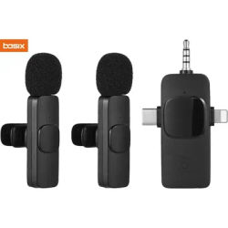 Mini Microphone 2.4G Wireless Lavalier Mic Portable Audio Video Recording Mic for iPhone Android Live Broadcast Gaming Phone Mic