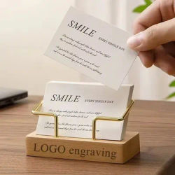 Free Engraving LOGO Business Card Holder Organizer Office Desk Display Stand Memo Counter Tabletop Shelf Home Card Storage