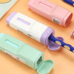 M&G Rubber Pencil Sharpener 2-in-1 Pencil Sharpener Single Hole with Rubber Eraser Not Leave Marks Eraser with Pencil Sharpener