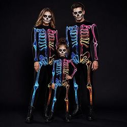 Costume di Carnevale Tuta Intera Costumi zentai con motivi Costume Cosplay Body 3D Scheletro Stampa Costume Sexy Halloween Per uomo Per donna Ragazzi Costume per Feste Performance Mascherata Bambini