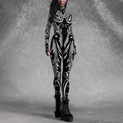 Costume di Carnevale Tuta Intera Costumi zentai con motivi Costume Cosplay Body Stampa Costume Sexy Halloween Per uomo Per donna Costume per Feste Performance Mascherata Adulti