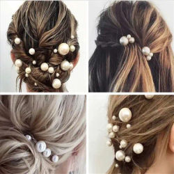 Fashion Simulated Pearl Hairpins Metal Barrette Clip Bridal Hair Clip Pins Hair Accessories Wedding Hairstyle Design Tools