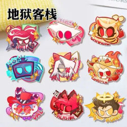 Vaggie Angel Dust Anime Badges Pins Alastor 3 Vees Lucifer Women Brooch Fashion Creative Cosplay Brooches for Bag Accessorie