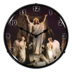 Collectable Sign and Clock Jesus The Resurrection Backlit Wall Clock
