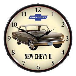 Collectable Sign and Clock 1962 Chevy II Nova Backlit Wall Clock