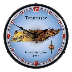 Collectable Sign and Clock State of Tennessee Backlit Wall Clock