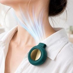 mini ventilatore elettrico portatile silenzioso senza pale - ventilatore portatile ricaricabile da collo - mini ventilatore a clip con 3 impostazioni di velocità, ricarica USB tipo C