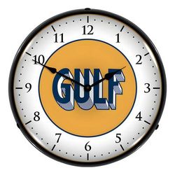 Collectable Sign and Clock Gulf 1920 Backlit Wall Clock