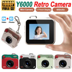 Y6000 Thumb Camera HD 1080P Retro Mini Camera Portable With Screen Flash Lamp Cam Outdoor Travel Photo Recorder CCD Digital Cam