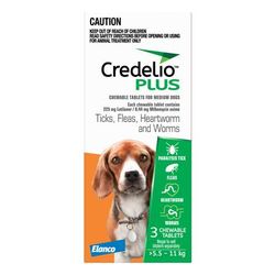 Credelio Plus For Medium Dog 5.5-11kg Orange 12 Chews