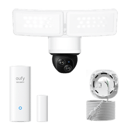 eufy Floodlight Camera E340 with AC Cable + Entry Sensor White