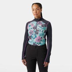 Helly Hansen Women's Lifa Merino Midweight Graphic 1/2 Zip Base Layer Purple XL