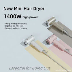Mini High-Speed Hair Dryer 1400W High-Power Negative Ion Hair Care Portable Home Student Dormitory Travel Mini Hair Dryer