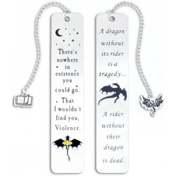 Fantasy Fourth Wing Metal Bookmark Gothic Dragon Book Mark School Supplies Office Stationery For Students Teachers