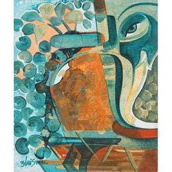 Fragrance II,'Semi-Abstract Acrylic Painting from India'