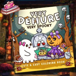 Pooky Moments Halloween Coloring Book for Girls & Adults - Cute & Spooky Ghosts, Pumpkins, Bats & Witches with Very Demure Chara