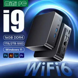Mini PC Windows 11 Pro i9 8950HK 16GB DDR4 512GB 1TB SSD PC Gamer Computer Dual WIFI 6 BT5.2 4K HD Mini Gaming Pc Desktop