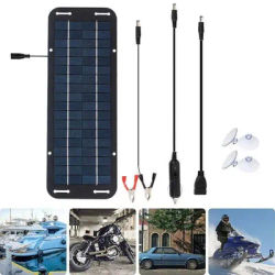 12V Portable Solar Powered Charger Kit Solar Panel Battery Charger Polycrystalline Solar Panel Charger for RVs Vans Boats