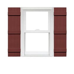 Mid America 4 Board and Batten Joined Vinyl Shutters (1 Pair) Special Order 14 x 67 027 Burgundy Red