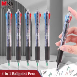 1/2/4/6/12 M&G Multicolor Ball Point Pens 4-in-1 Colored Pens 0.7mm Assorted Inks 4-Color Ballpoint Pen Office School Supplies