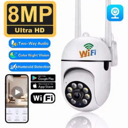 8MP Wifi IP Wireless Security Surveillance PTZ Camera 8X Zoom Cameras Tracking Two-way Audio HD Night Color Cam