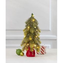 16" Pre-Lit Tabletop Tree by BrylaneHome in Green