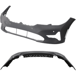 Replacement Bumper Cover Primed, Front & Rear, 1-year unlimited-mileage warranty SET-RB01030111P-E