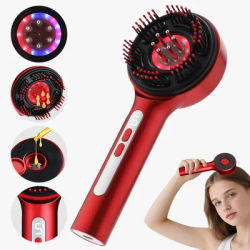 Electric Head Massager Hair Growth Comb Scalp Relax Massager LED Light Therapy Oil Applicn Anti-Hair Loss Nourishing Scalp Brush