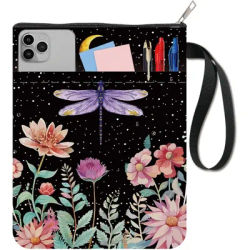 Dragonfly Book Protector Moon Book Covers Flower Book Sleeve for Paperbacks Washable Fabric Cloth Book Cover with Zipper