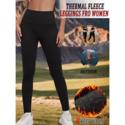 Womens Thermal Fleece Lined High Waisted Leggings. Workout Winter Warm Thick Tights Soft Yoga Pants