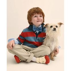 Brooks Brothers Boys Cotton Rugby Shirt | Blue/Red | Size 8