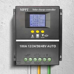 100A MPPT Solar Charge Controller Solar PV Battery Charger Dual USB Solar Panel Regulator 12V 24V 36V 48V for Solar Panel