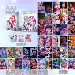 50pcs K-POP Demon Hunters HUNTR/X Holographic LOMO Cards Set - Laser Photocards Collection with Storage Box, Anime Collectible F